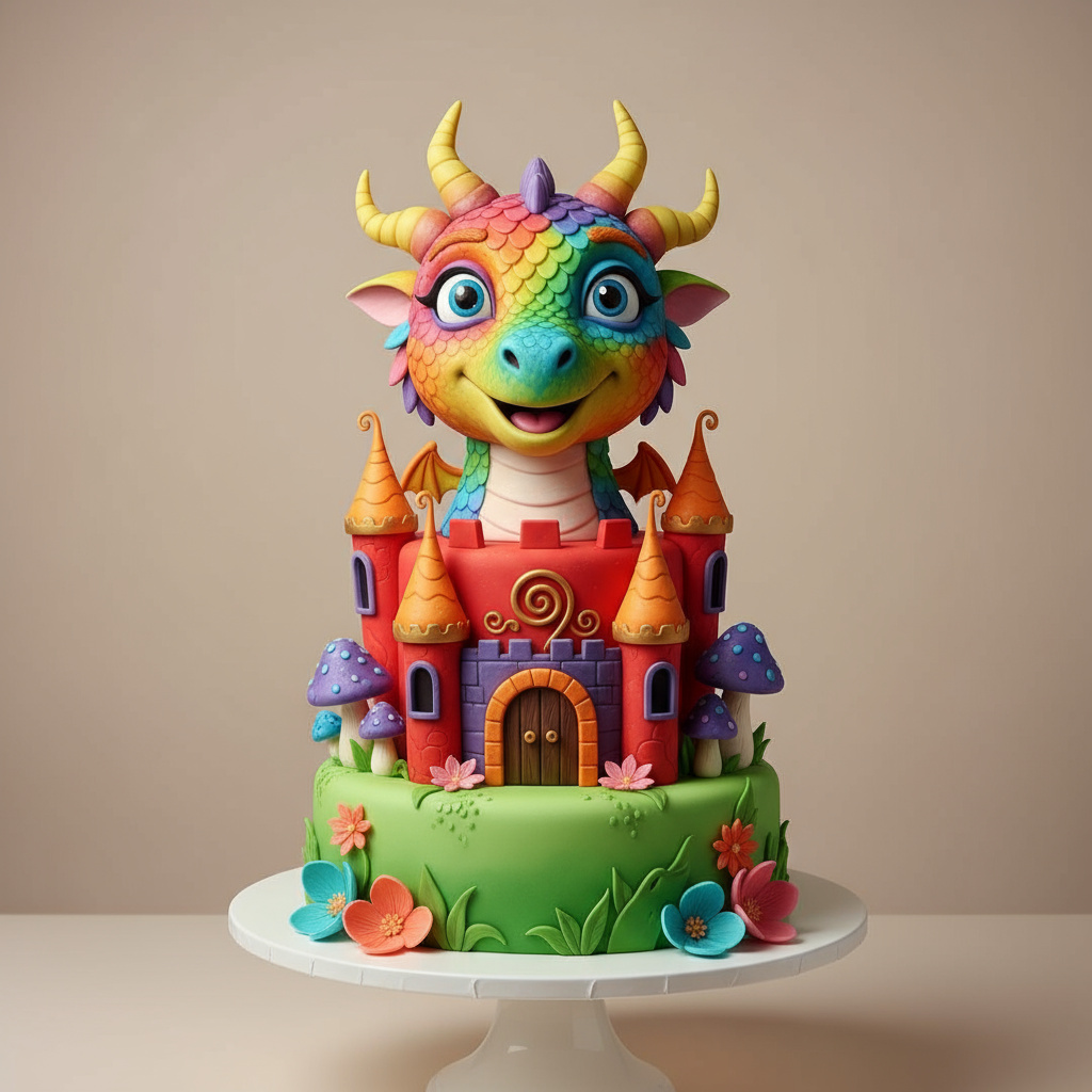 Themed character cake with fondant detailing